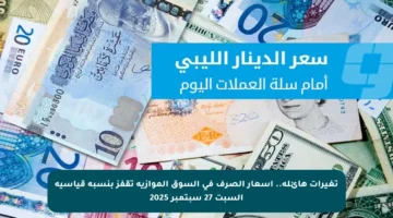 تغيرات هائلة.. أسعار الصرف في السوق الموازية تقفز بنسبة قياسية السبت 27 سبتمبر 2025
